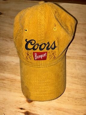 Coors Banquet Mustard Yellow Corduroy Baseball Cap